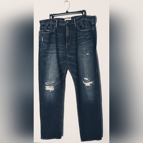 GAP 1969 Indigo Destructed/Repaired Stretch Slim Fit Jeans - 36x32 - Picture 13 of 14